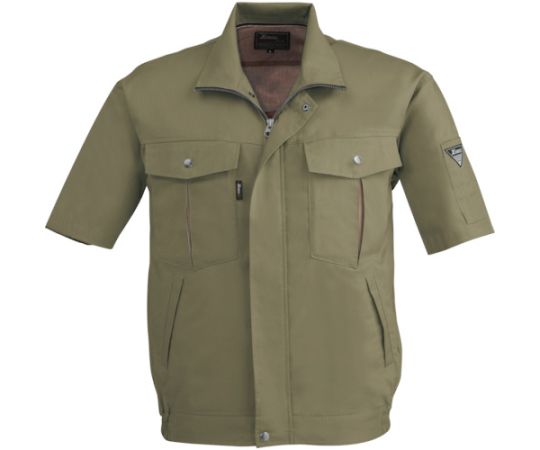 ジーベック 半袖ブルゾン アーミーグリーン 4L 1着 1351-62-4L