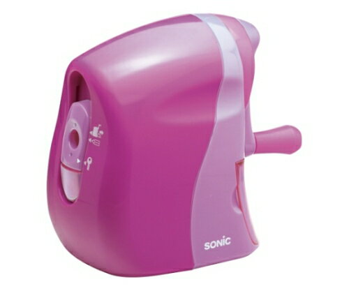 ソニック かるハーフ 手動鉛筆削り 桃 1個 SK-802-P