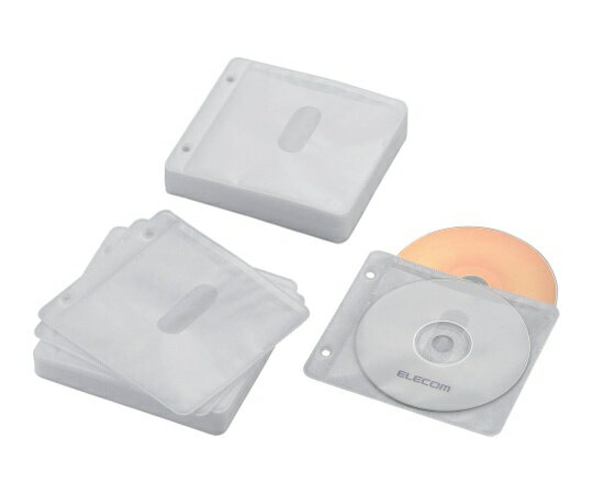 エレコム Blu-ray・CD・DVD対応不織布ケース 2穴 ホワイト 60枚入 1個 CCD-NBWB120WH