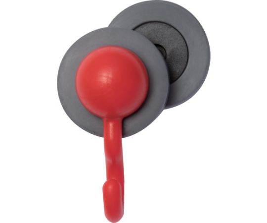 マグエバー 挟んで使うマグネット マグサンド jフック レッド 強力マグネットフック ネオジム磁石 1個 ..