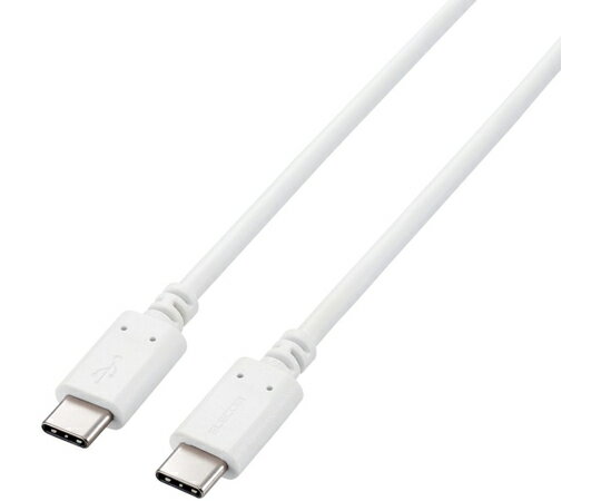 エレコム USB2.0ケーブル C-Cタイプ 認証品 USB Power Delivery対応 5A出力 100W コンパクトコネクタ 1.0m ホワイト 1本 U2C-CC5PC10NWH