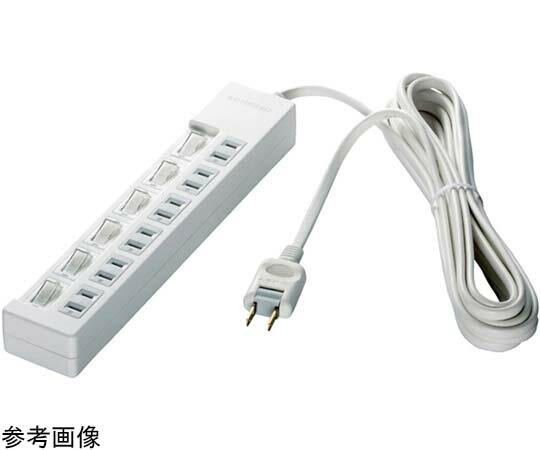 BUFFALO 2ピン式電源タップ 6個口タイプ 雷サージ防止 個別スイッチ付 1m ホワイト 1台 BSTAPSW2610WH