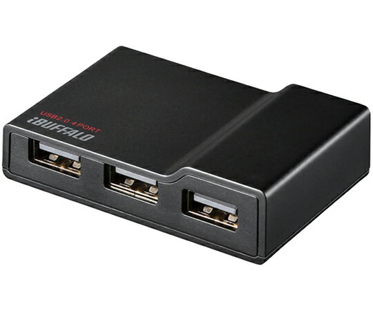 BUFFALO USB2.0 TV PC対応セルフパワー4ポートハブ ブラック 1台 BSH4A11BK