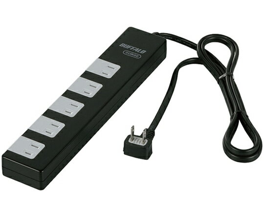 BUFFALO 2ピン式電源タップ 10個口タイプ 雷サージ防止 集中スイッチ付 1.5m ブラック 1台 BSTAPSD2101..