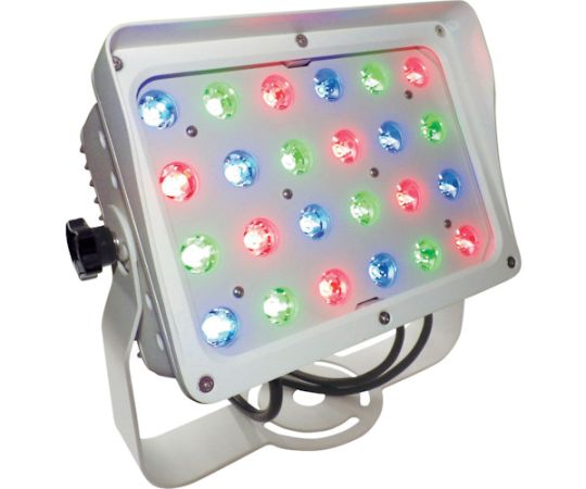 トライト LED投光器 RGBカラー 簡易コントローラー付 照射角30°白ボディ 1セット FLOOD24ZF30W-C