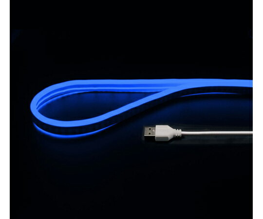 日本トラストテクノロジー USBネオンチューブライト（1m、ブルー） 1個 NEONLT1M-BL