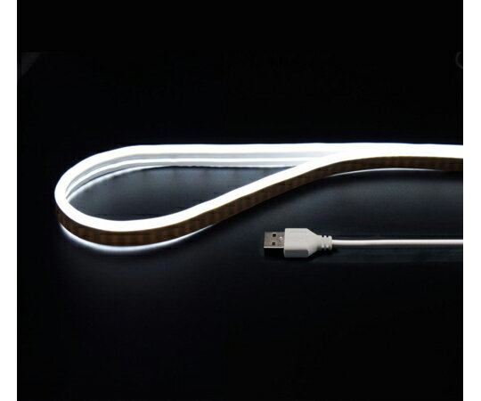 日本トラストテクノロジー USBネオンチューブライト（1m、ホワイト） 1個 NEONLT1M-WH