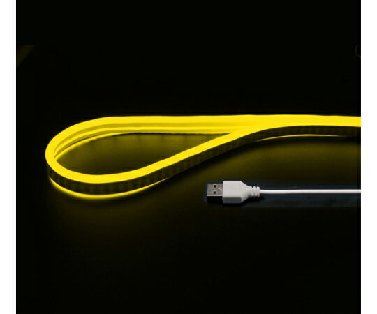 日本トラストテクノロジー USBネオンチューブライト（1m、イエロー） 1個 NEONLT1M-YE
