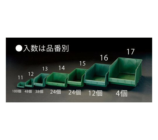 エスコ 108x167x 75mm パーツトレー(重ね置型・緑/ 48個) 1組 EA661CM-12