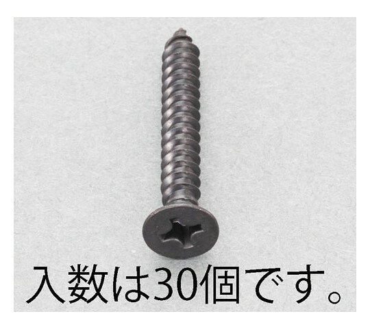 エスコ 4x10mm 皿頭タッピングビス(ステンレス/黒色/30本) 1パック(30本入) EA949AS-410
