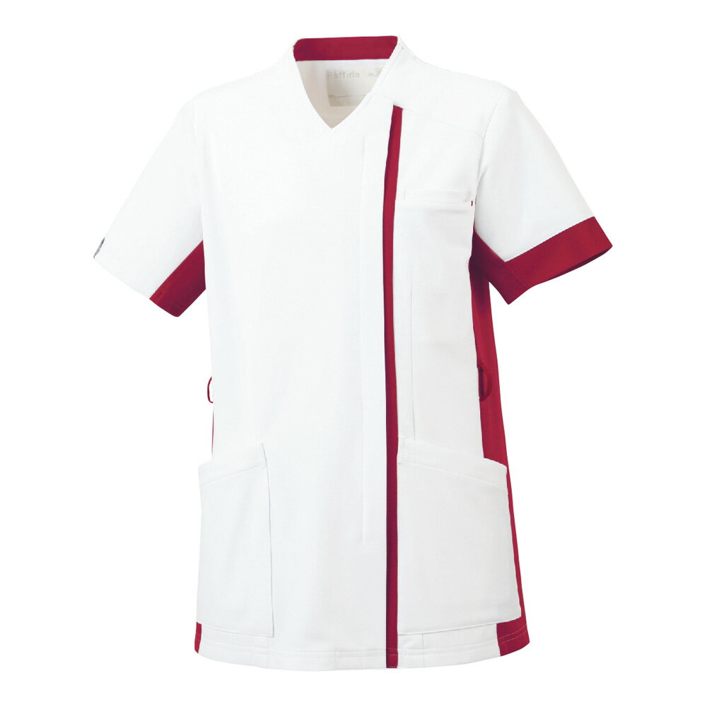 オンワード &COLOR サイドファスナースクラブ(男女兼用) S ホワイト×ディープレッド 1枚 HS-8071 S