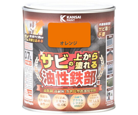 カンペハピオ（ALESCO） 油性鉄部用 S オレンジ 0.7L 1個 #00357640441007