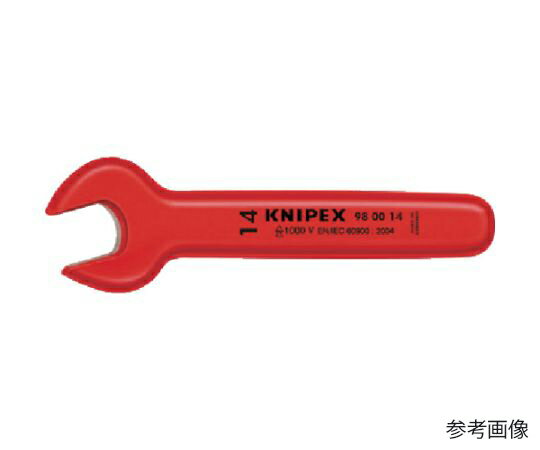 商品名:KNIPEX 絶縁スパナ 1000V 1丁 9800-16●クロムメッキされたベーシックなツールです。●二面幅寸法（mm）：16●全長（mm）：155●厚さ（mm）：7●1000V絶縁仕様●DIN EN／IEC60900適合品●材質／仕上：クロムバナジウム鋼（プラスチックコーティング）●原産国：インド●コード番号：835-6495