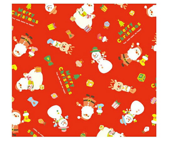楽天Shop de clinic楽天市場店ベルベ ラッピング 包装紙 クリスマスバスケット（赤） 4/6全判 250枚 1ケース（250枚入） 617