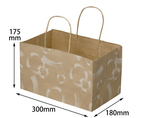 ヤマニパッケージ 紙袋 ふで柄手提袋 マチ広未晒（小） 200枚 1ケース(200枚入) 19-593F