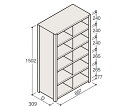 イトーキ/ITOKI 軽量棚 ERR仕切型 H1500×W900 ×D300 有効棚 5段 2分割 1個(4)