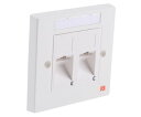 RS Pro 2xRJ45 shielded Cat5e angled faceplate 214-9753