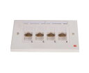 RS Pro 4xRJ45 shielded Cat5e angled faceplate 249-5551