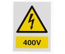 RS Pro 危険警告標識 Warning 400 Volts 英語 プラスチック 黄/黒 917-5431