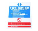 RS Pro 火災安全標識 Fire Action Instructions プラスチック 青/赤/白 148 x 210mm 763-1834