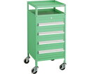 トラスコ中山 ミニキャビネットワゴン400X440X880LVR-542付 YG MCW-542YG(4)