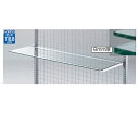 ストア・エキスプレス ガラス棚セットW120cmインハングタイプ ガラス8mm厚 D40cm 61-36-6-6(4)