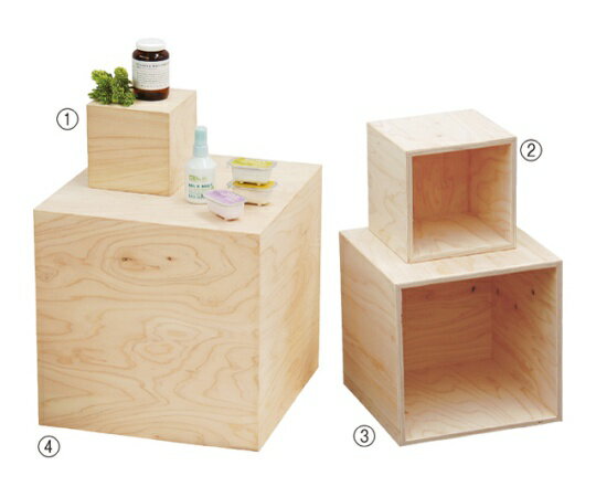 ストア・エキスプレス ヒノキディスプレイボックス　5面　20cm角 61-117-2-2