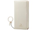 エレコム iPhone 15用レザーケース 手帳型 磁石付き リング付き &Me ホワイト PM-A23APLFJM2WH