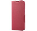 エレコム iPhone 15用レザーケース 手帳型 UltraSlim Flowers 薄型 磁石付き ディープピンク PM-A23APLFUJPND