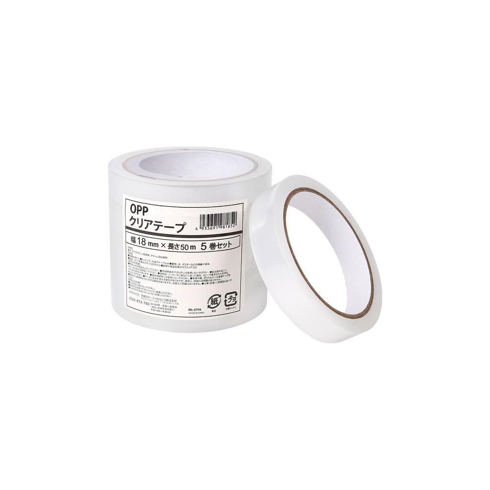 伊藤忠リーテイルリンク OPPクリアテープ 18mm×50m 5巻セット IRL-CT10