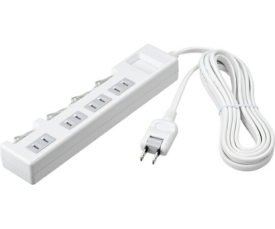 BUFFALO 2ピン式電源タップ 個別スイッチ/ほこり防止シャッター付/4個口/3.0m ホワイト BTCSHWJT2430WH