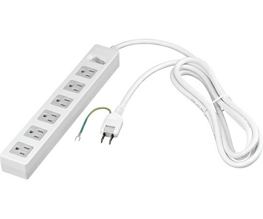 BUFFALO 3ピン式電源タップ 集中スイッチ 2重構造 6個口/2.5m ホワイト BTSWTJ3625WH
