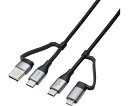 エレコム 4in1 USBケーブル USB-A+USB-C Micro-B+USB-C USB Power Delivery対応 2.0m ブラック MPA-A...