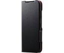 エレコム かんたんスマホ3用レザーケース 手帳型 UltraSlim 薄型 磁石付き ブラック PM-K222PLFUBK