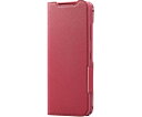 エレコム かんたんスマホ3用レザーケース 手帳型 UltraSlim Flowers 薄型 磁石付き ディープピンク PM-K222PLFUJPND