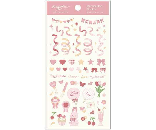 LIHITLAB myfa デコレーションシール シャーベットピンク 5枚入 Y3000-12