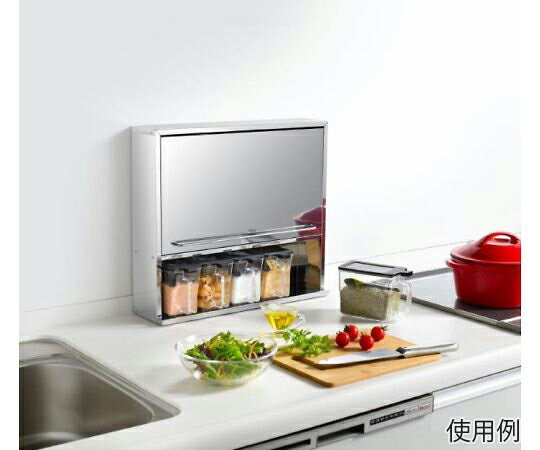 内山産業 ステンレススパイスストッカー2段 ワイドミラー 入数:1台 UC-125