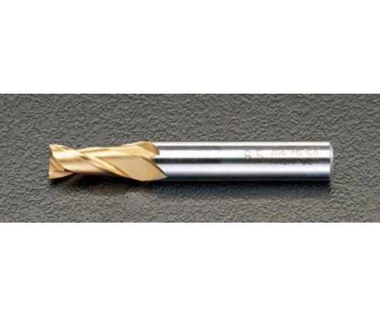 エスコ 6.0x 60mm エンドミル(TiN coat・Co-HSS/2枚刃) 入数:1本 EA824RA-6.0