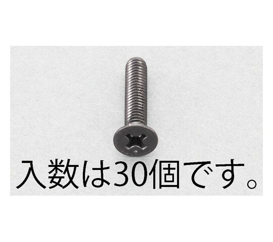エスコ M3x 6mm 皿頭小ねじ(ステンレス/黒色/30本) 入数:1パック(30本入) EA949TF-306