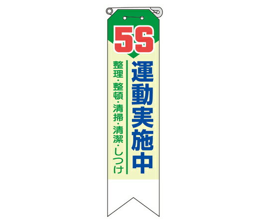 アズワンカタログ製品 リボン 5S運動実施中 60×60mm 10枚入 入数:1組(10枚入) 369-12A
