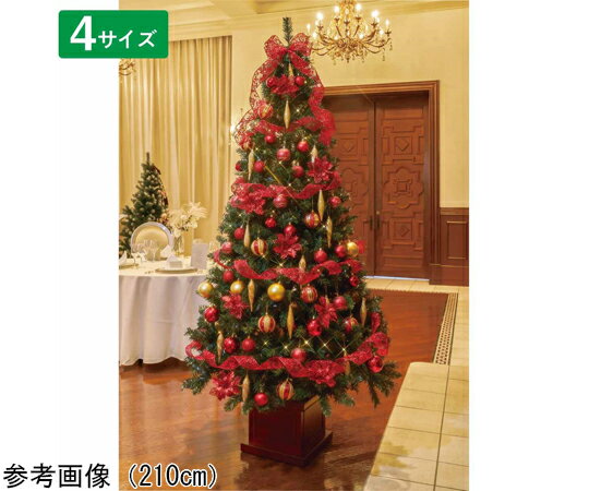 アズワンカタログ製品 ベース付きクリスマスツリーセット レッド 高さ180×幅91cm 入数:1セット 38-12-1-2