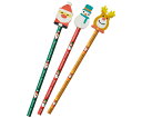 アズワンカタログ製品 クリスマス消しゴム付き鉛筆 300本 入数:1個(300本入) 38-129-9-1