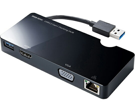 サンワサプライ USB3.2 Gen1モバイル ドッキングステーション 入数:1セット USB-3H131BK