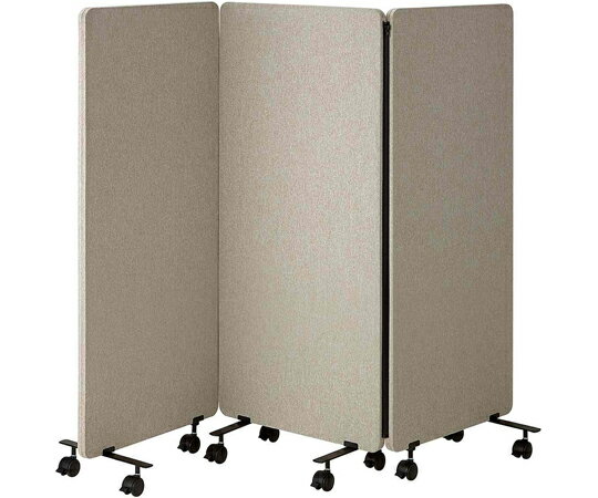 アズワンカタログ製品 吸音パーティション 3連タイプ W60・H130cm キャスター脚 入数:1台 61-812-93-3