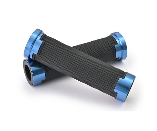 DAYTONA GRIPPY GRIP GG-D-AL-BASE 全長125mm φ22.2ハンドル用 エンド貫通 カラー：ブルー 1個 38492