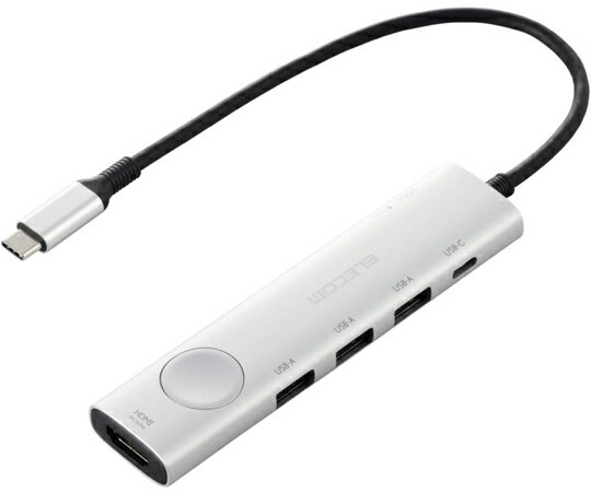 エレコム Type-Cドッキングステーション 画面オンオフスイッチ付 USB PD対応 USB-A×3 USB-C×2 HDMI（4K..