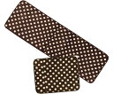 マルナカ ふわもちフランネルキッチンマット ドット 45×120cm&45×60cm ブラウン 2枚入 2枚入 6642