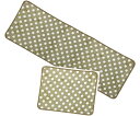 マルナカ ふわもちフランネルキッチンマット ドット 45×120cm&45×60cm ベージュ 2枚入 2枚入 6642