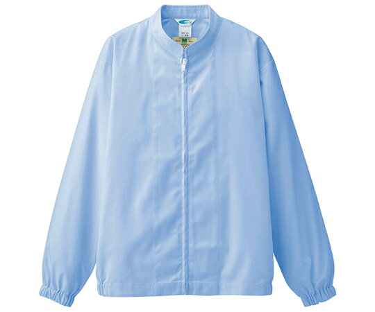 ミドリ安全 白衣　食品産業向け　男女共用　長袖ブルゾン　上　ポプリン　超薄　ブルー　5L 1着 MHS24B..