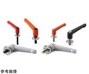 鍋屋バイテック クランプレバー 長穴用座金組み込みタイプ(おねじ) LDM-LWP・LDMS-LWP 1個 LDMS-6-12-LWP20-BK(4)